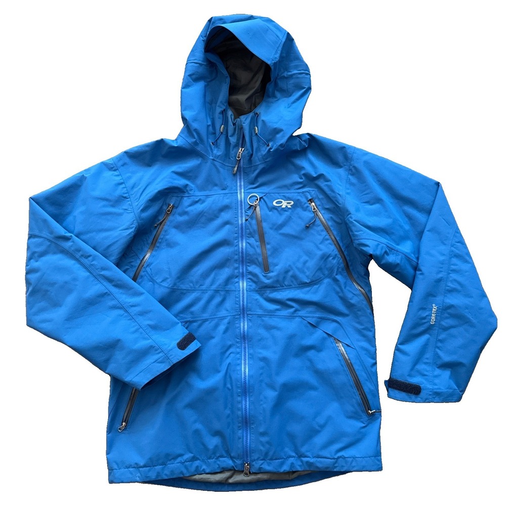 Outdoor Research Gore-Tex Ski Jacket Men Small Blue Insulated Waterproof Hooded